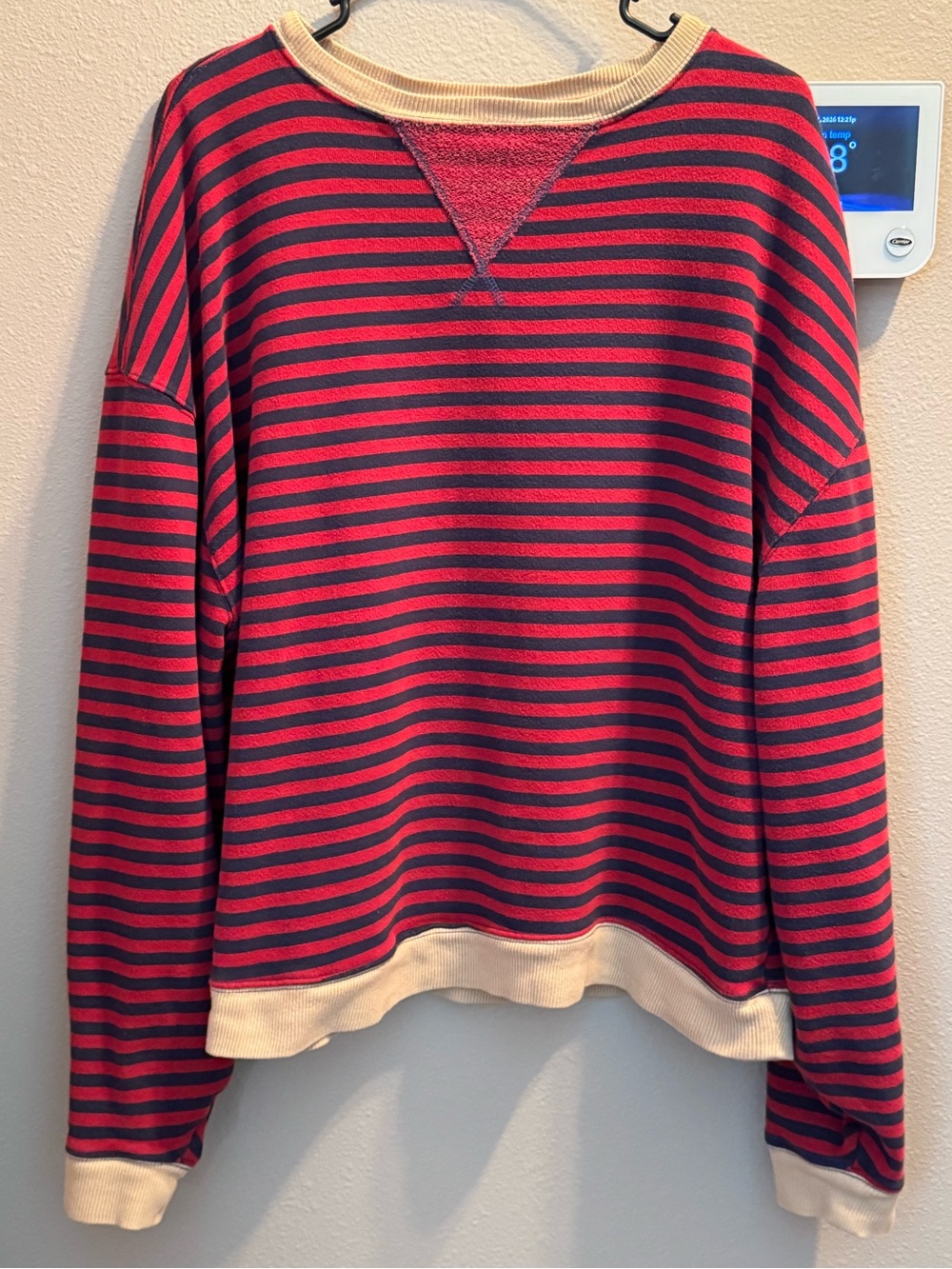 We The Free Oversized Striped Crewneck Sweater with Cream Trim